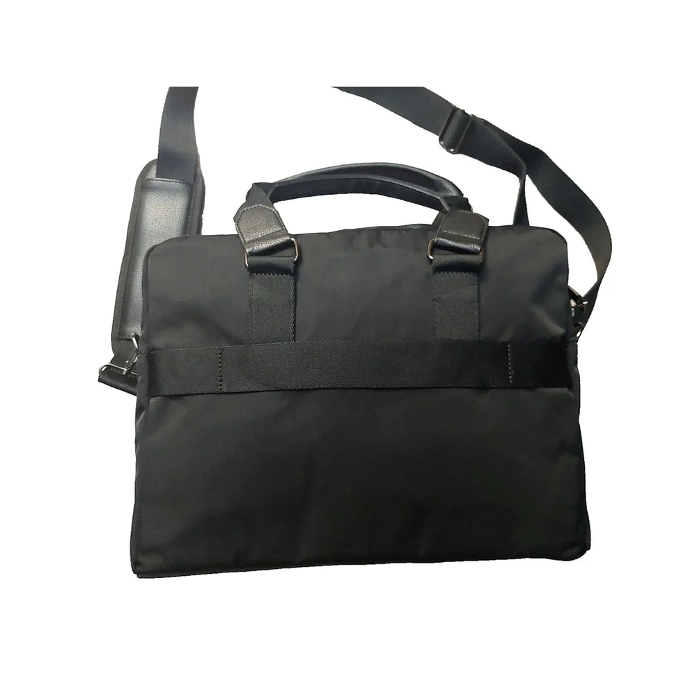 NWT Alfani Mens Nylon Briefcase Bag Black ONE SIZE
